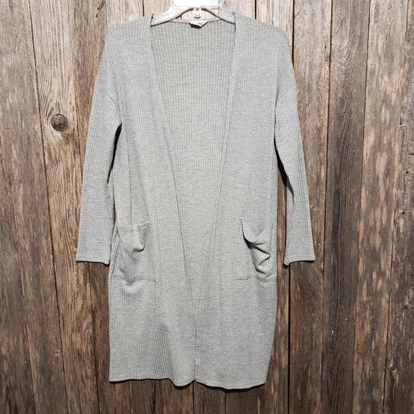BiBi Striped Open Knit Sweater Top with Front Braided Detail